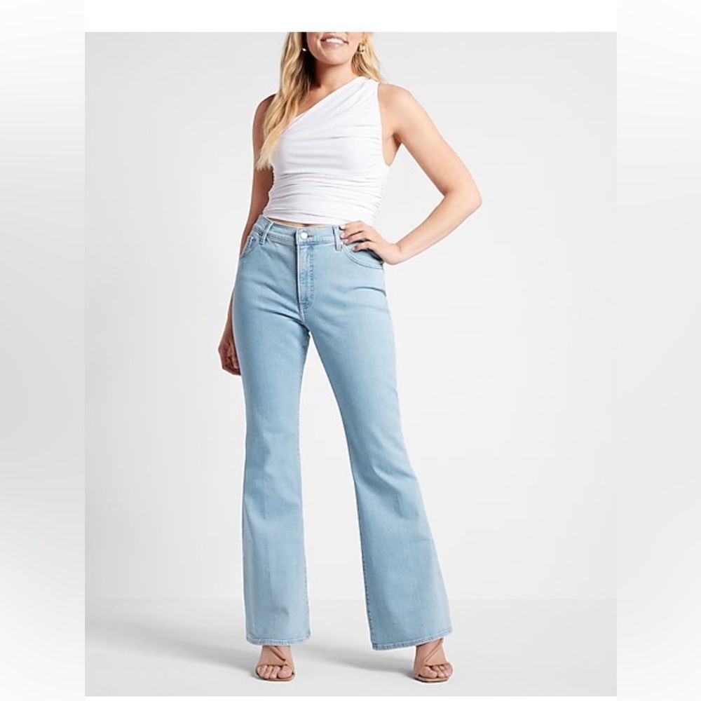 EXPRESS 70’s Flare Mid Rise denim - Picture 2 of 7